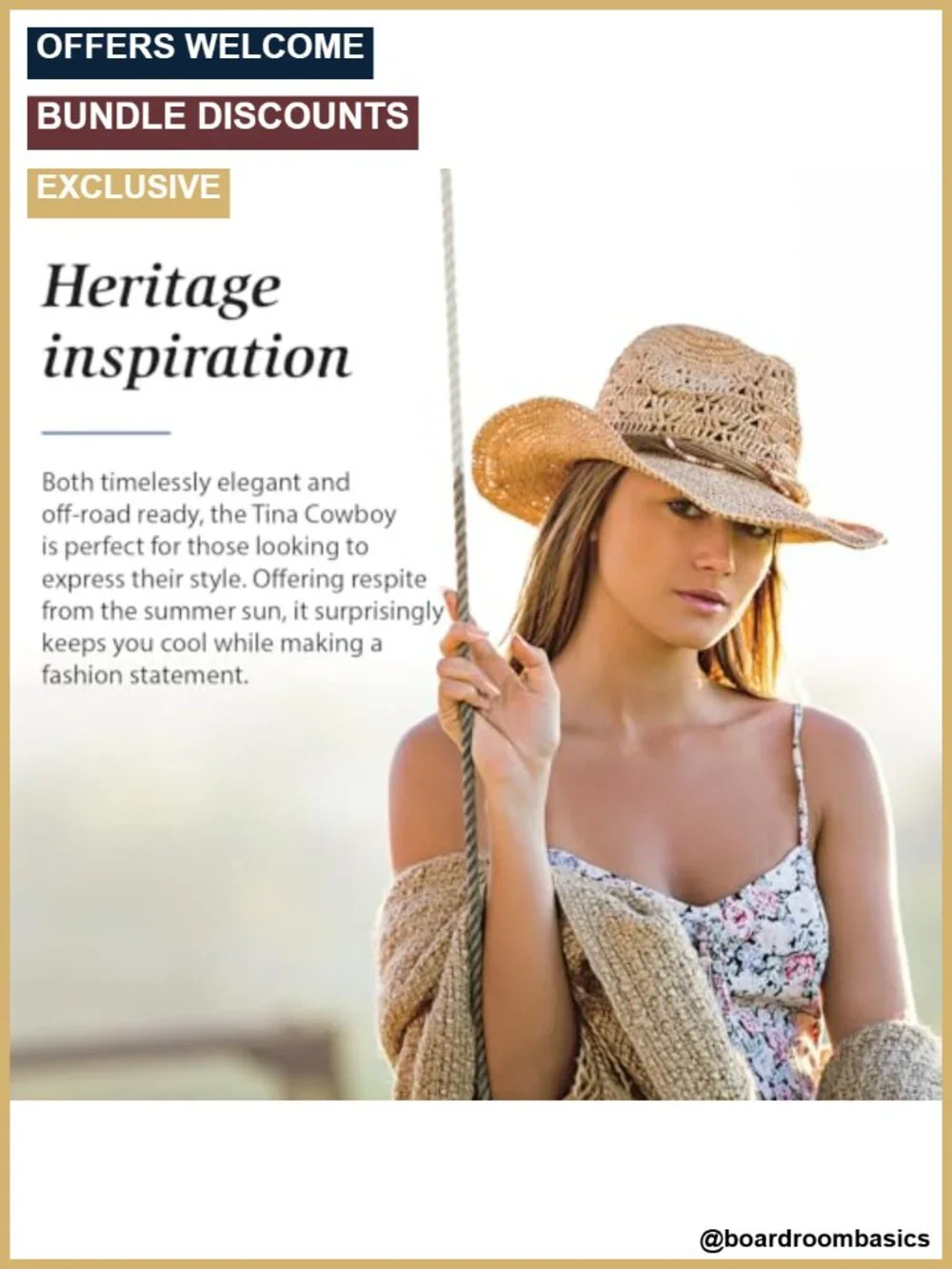 Women's Natural Straw Cowboy Hat Wide Brim Shapeable Adjustable Sun Protection